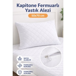 Kapitone Fermuarlı Yastık Alezi 50x70 cm